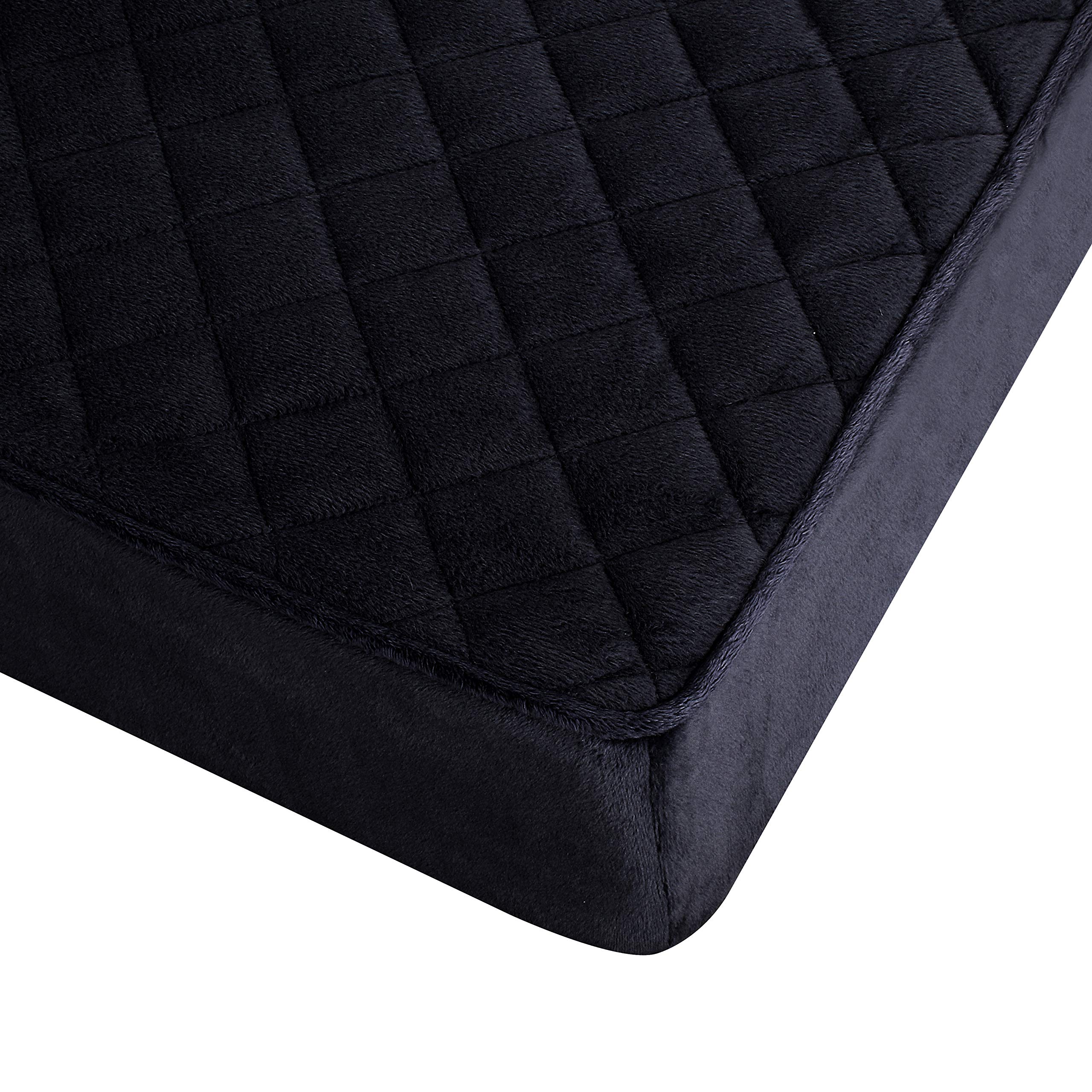 COMFORTANZA Large 20x20x5 Memory Foam Square Thick Non-Slip Chair Seat Cushion for Recliners, Armchairs, Couches - Floor Cushion - Sciatica, Tailbone Pain & Pressure Relief - Soft - Black