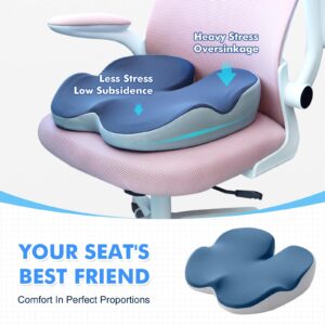 Seat Cushion, Memory Foam Chair Cushions Non-Slip Office Chair Cushion, Car Seat Cushion, Sciatica & Back Coccyx Tailbone Pain Relief for Office/Home Chair Computer Desk Wheelchair Car