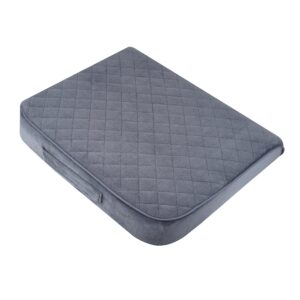 COMFORTANZA Large 19"x17"x3.25" Memory Foam Seat Cushion with Cooling Effect, Washable Cover and Non-Slip Base for Office Chairs, Wheelchairs, Recliners, Cars - Back Pain Relief - Medium-Firm - Gray
