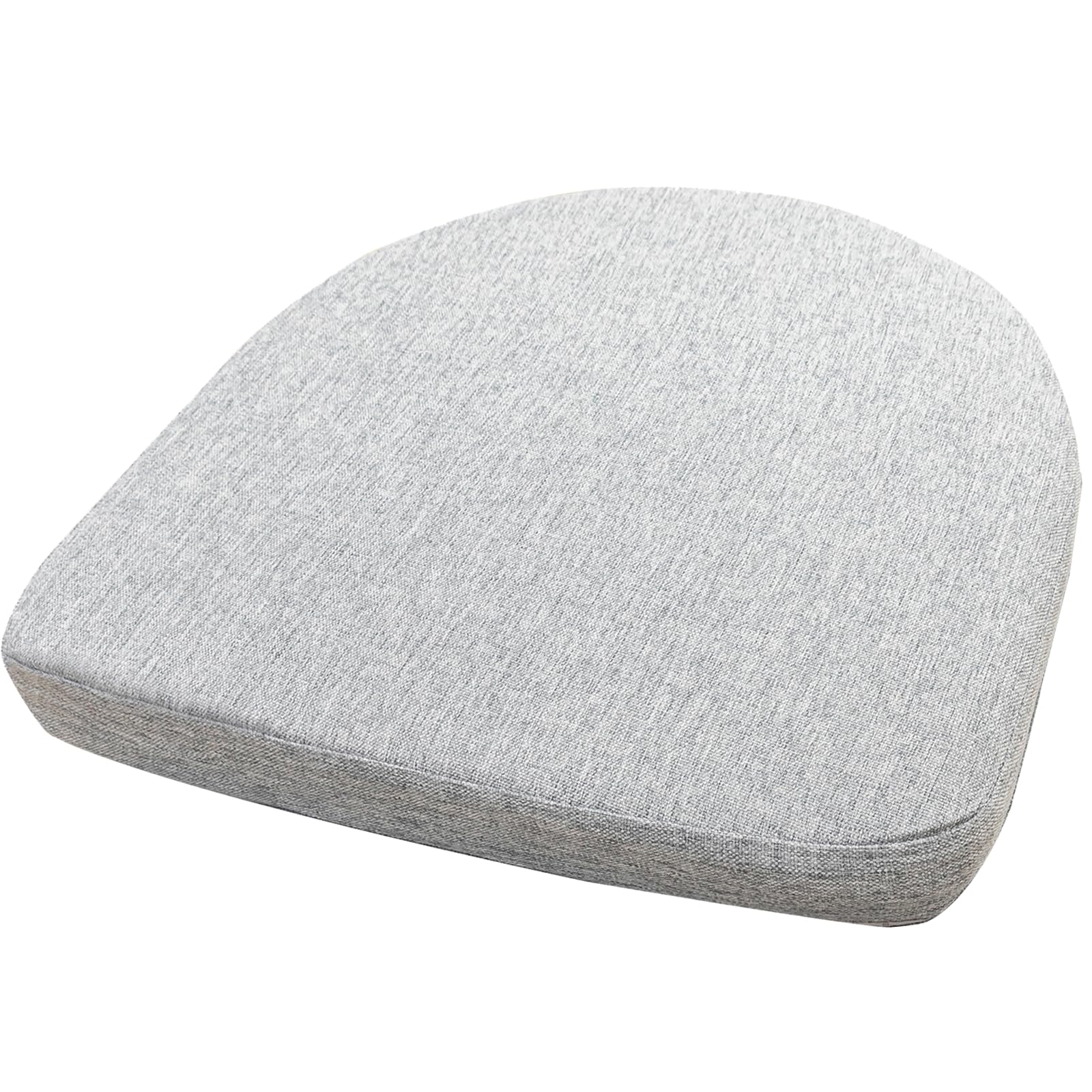 Eiury Kitchen Chair Cushion - 17"x16.5" Indoor Chair Pad with Ties for Dining Chairs - Non-Slip U-Shaped Rubber Back - Machine Washable Seat Cover - Grey