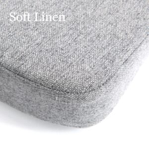 Eiury Kitchen Chair Cushion - 17"x16.5" Indoor Chair Pad with Ties for Dining Chairs - Non-Slip U-Shaped Rubber Back - Machine Washable Seat Cover - Grey