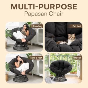 Bme Papasan Chair, Onyx Stone - Black Base