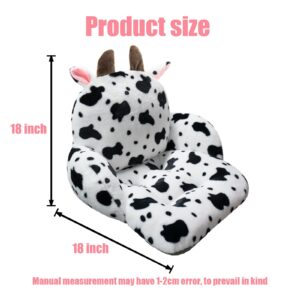 QIUODO Cute Chair Cushion, Gaming Chair Cushion with Backrest Non-Slip, Comfy Seat Cushion for Office Desk, Kawaii Chair Cushions for Gamer, Soft Chair Cushion for Room Bedroom Decor（Fancy Cow）