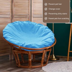 Papasan Cushion Cover Only,Water Resistant Papasan Chair Cushion Slipcover for Outdoor lndoor,Skin-Friendly Soft Machine Washable Unfading Zippered Cover for Round Egg Chair Cushion(Sky-Blue 50in)