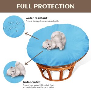 Papasan Cushion Cover Only,Water Resistant Papasan Chair Cushion Slipcover for Outdoor lndoor,Skin-Friendly Soft Machine Washable Unfading Zippered Cover for Round Egg Chair Cushion(Sky-Blue 50in)
