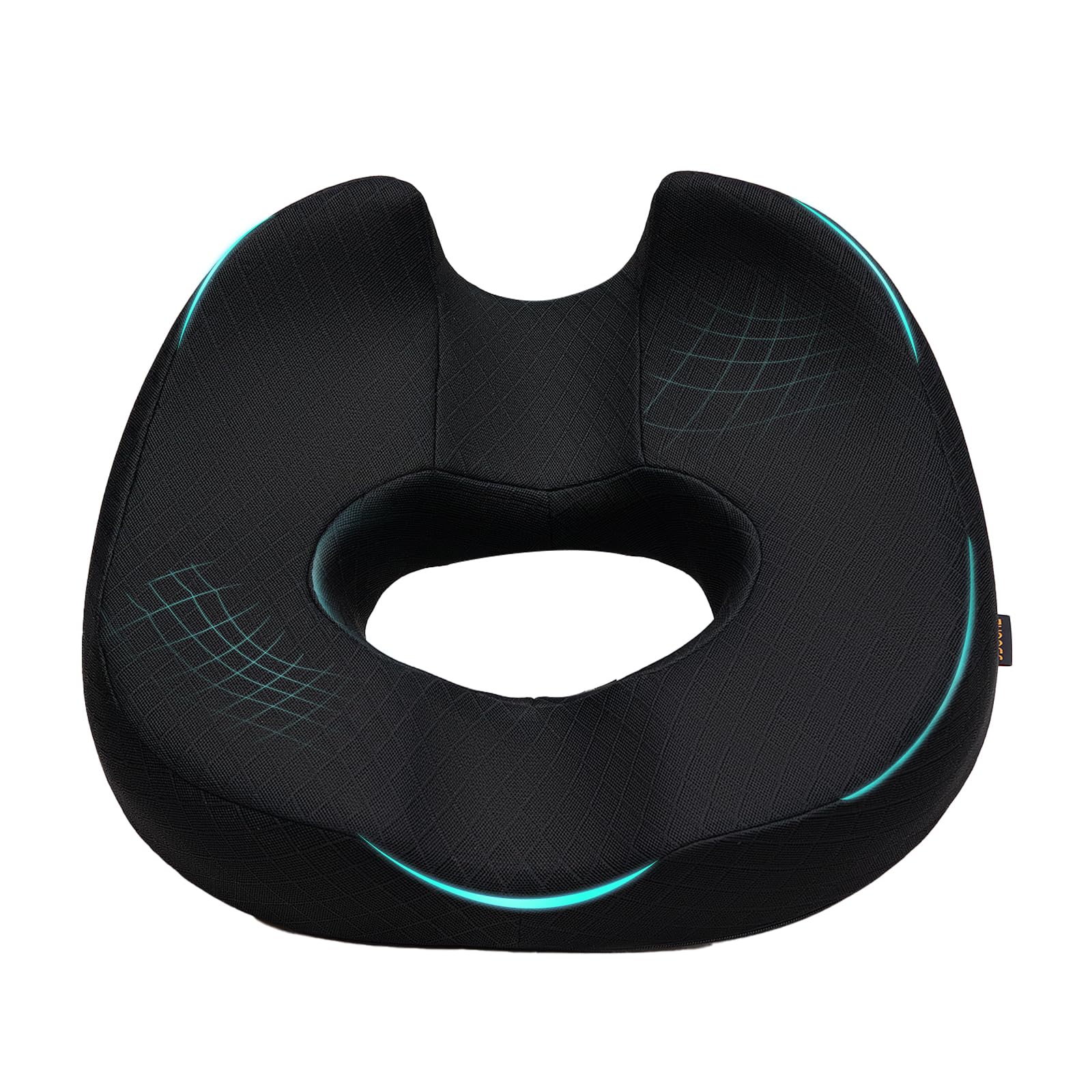 Donut Pillow Chair Seat Cushion for Tailbone Pain Relief, Memory Foam Firm Coccyx Pad Donut Cushion for Long Sitting, Office Chair, Gaming Chair and Car Seat Cushion - Black 15.5 * 17.5 * 5.5in