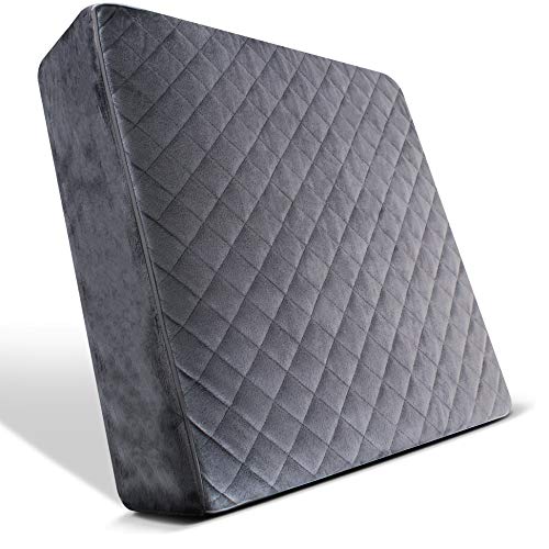 COMFORTANZA Chair Seat Cushion - 18x18x3 Inches Memory Foam Large Square Thick Non-Slip Pads for Kitchen, Dining, Office Chairs, Car Seats - Booster Cushion - Back Pain Relief - Firm - Gray