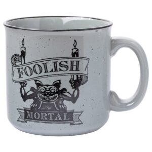 silver buffalo disney haunted mansion foolish mortal ceramic camper mug, 20 ounces, 1 count (pack of 1)