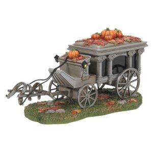 department 56 snow village accessories halloween disneyland the haunted mansion hearse figurine, 4.17 inch, multicolor