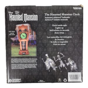 8FT Disney Haunted Mansion Animated Inflatable Monster Clock: Lights Up with LED, Spinning Hands, Indoor/Outdoor Weather-Resistant Decor with Easy Setup