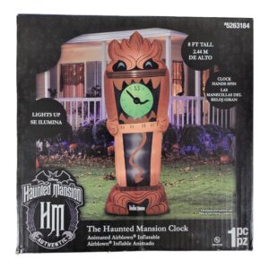 8FT Disney Haunted Mansion Animated Inflatable Monster Clock: Lights Up with LED, Spinning Hands, Indoor/Outdoor Weather-Resistant Decor with Easy Setup