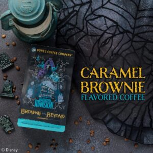 Bones Coffee Company Brownie from Beyond Whole Coffee Beans Caramel Brownie Flavor | 12 oz Flavored Coffee Gifts Low Acid Medium Roast Coffee Inspired by Disney's Haunted Mansion (Whole Bean)