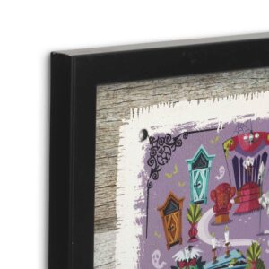 Disney Haunted Mansion Map Framed Wood Wall Decor - Fun Haunted Mansion Picture for Kids' Room or Halloween Decor