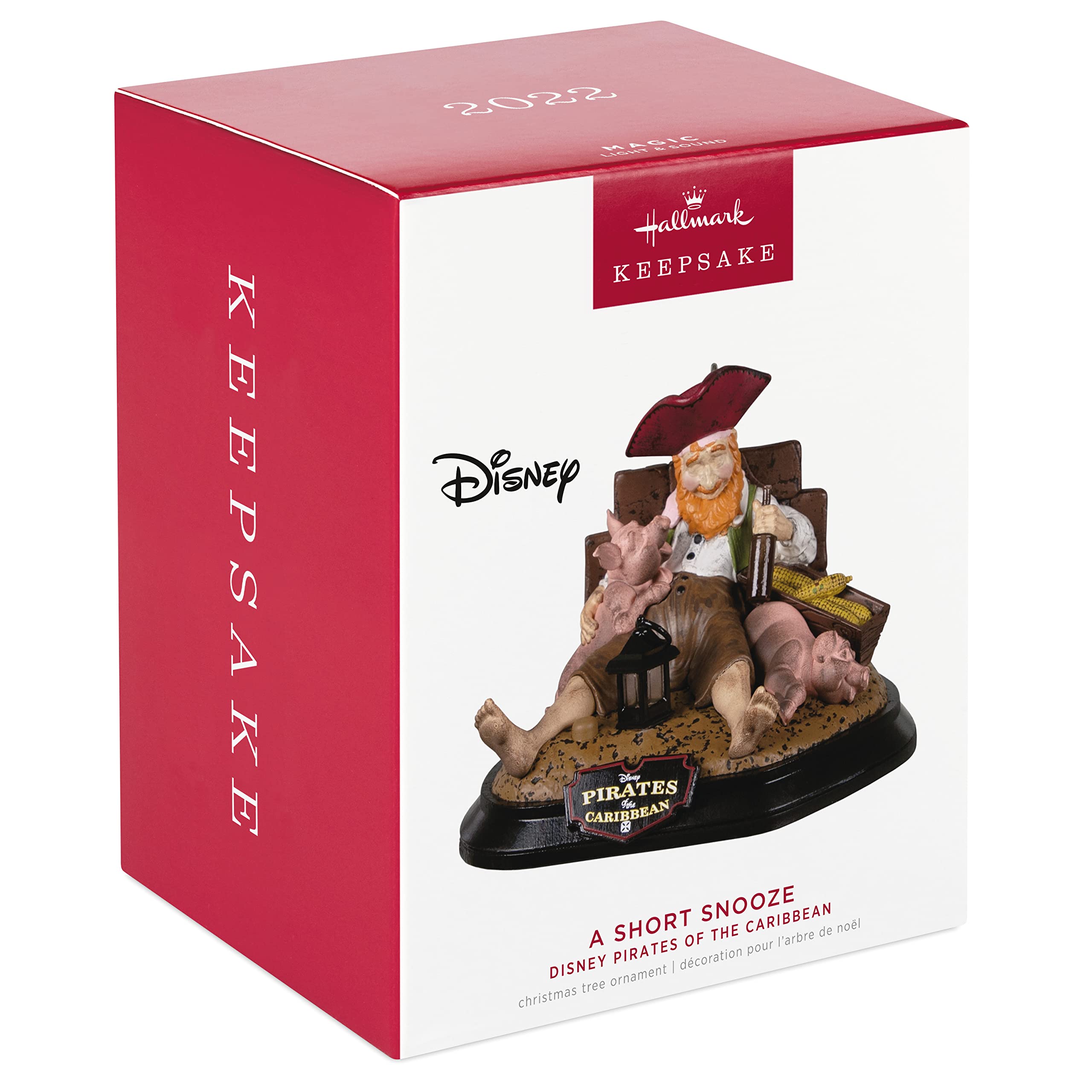 Hallmark Keepsake Christmas Ornament 2022, Disney Pirates of The Caribbean A Short Snooze, Light and Sound