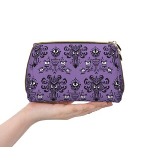 Haunted the Mansion Cute Small Makeup Bag Leather Women Travel Toiletry Pouch Cosmetic Bags Portable Multifunctional Storage for Girl Friend Wife Birthday Gifts
