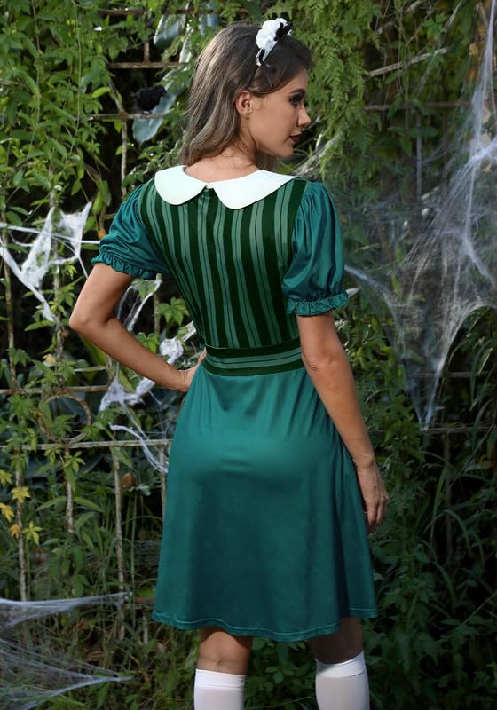 Maisolly Halloween Women's Short Sleeve Maid Haunted mansion Castmember Cosplay Party Costume Outfit L