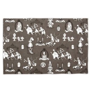 disney the haunted mansion wallpaper placemat - characters gray