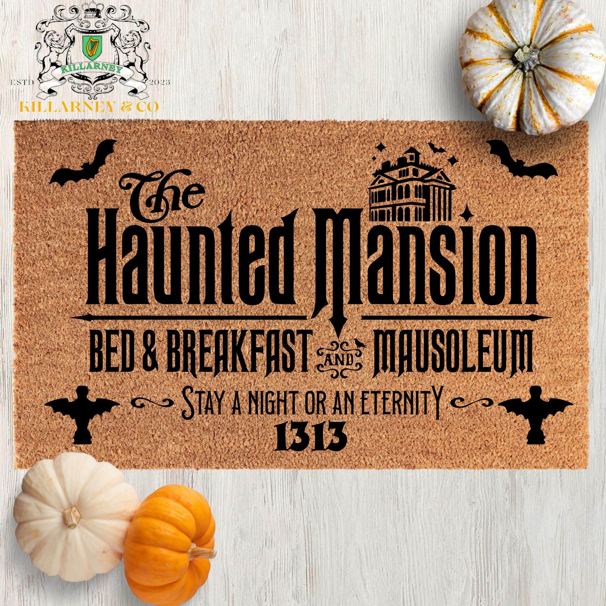 The Haunted welcome foolish mortals doormat Decor Mansion Door Mat Decoration Halloween Haunted party decoration Christmas decor