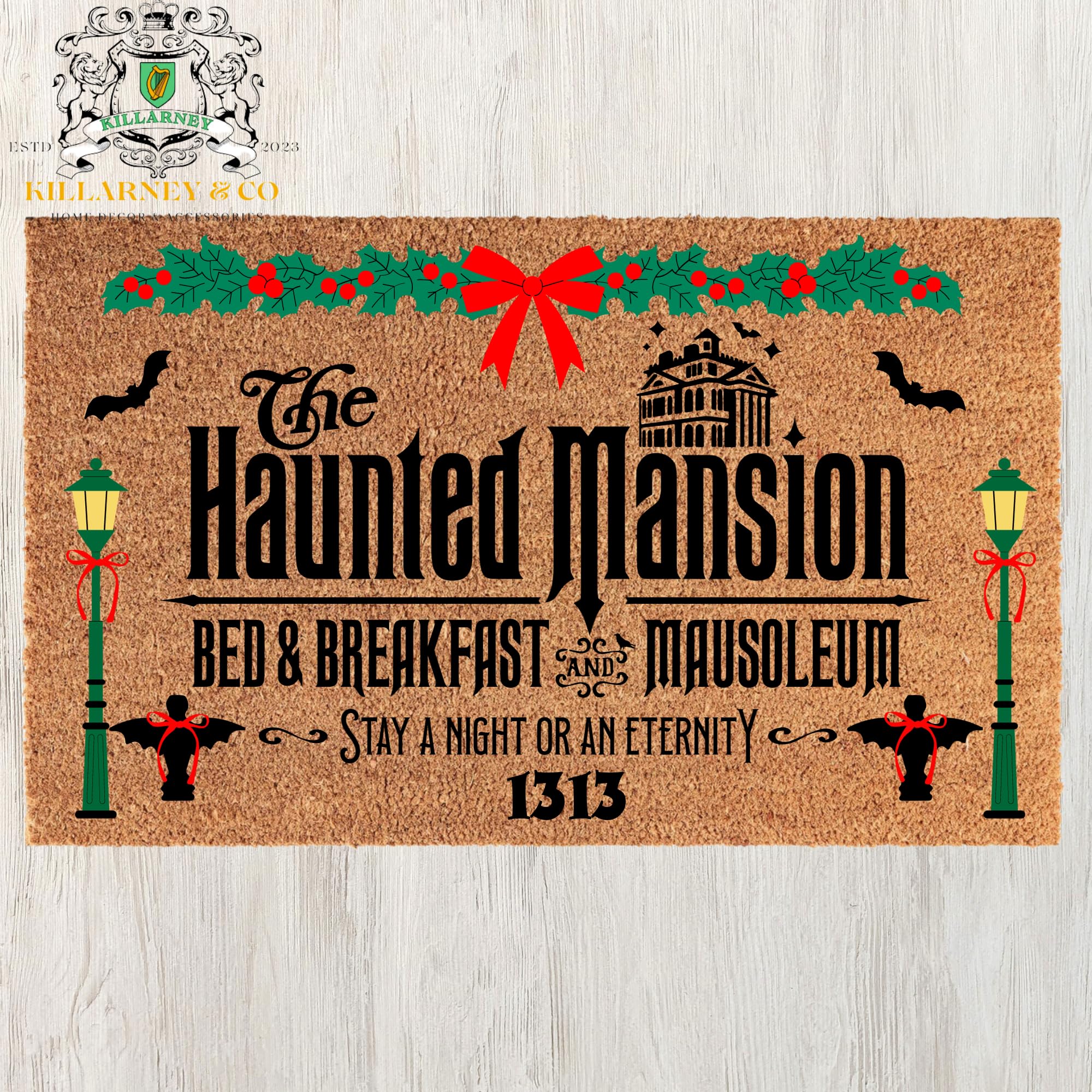 The Haunted welcome foolish mortals doormat Decor Mansion Door Mat Decoration Halloween Haunted party decoration Christmas decor