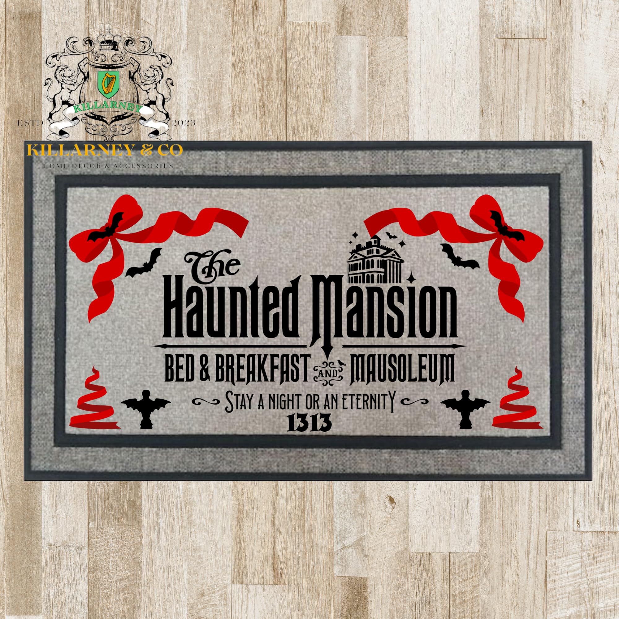 The Haunted welcome foolish mortals doormat Decor Mansion Door Mat Decoration Halloween Haunted party decoration Christmas decor