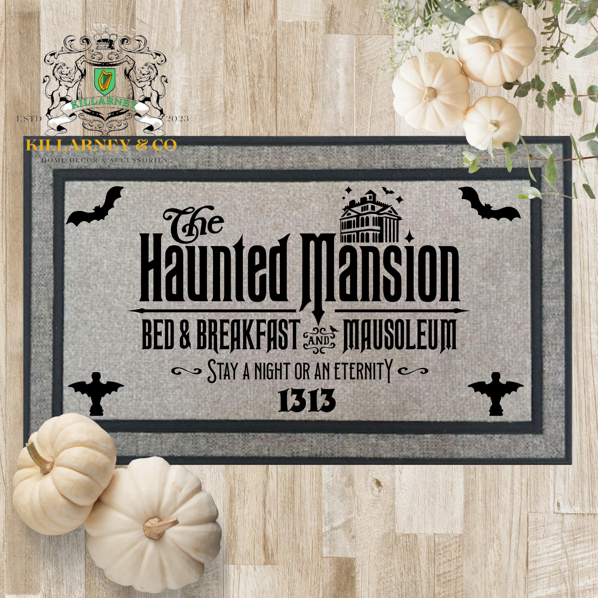 The Haunted welcome foolish mortals doormat Decor Mansion Door Mat Decoration Halloween Haunted party decoration Christmas decor