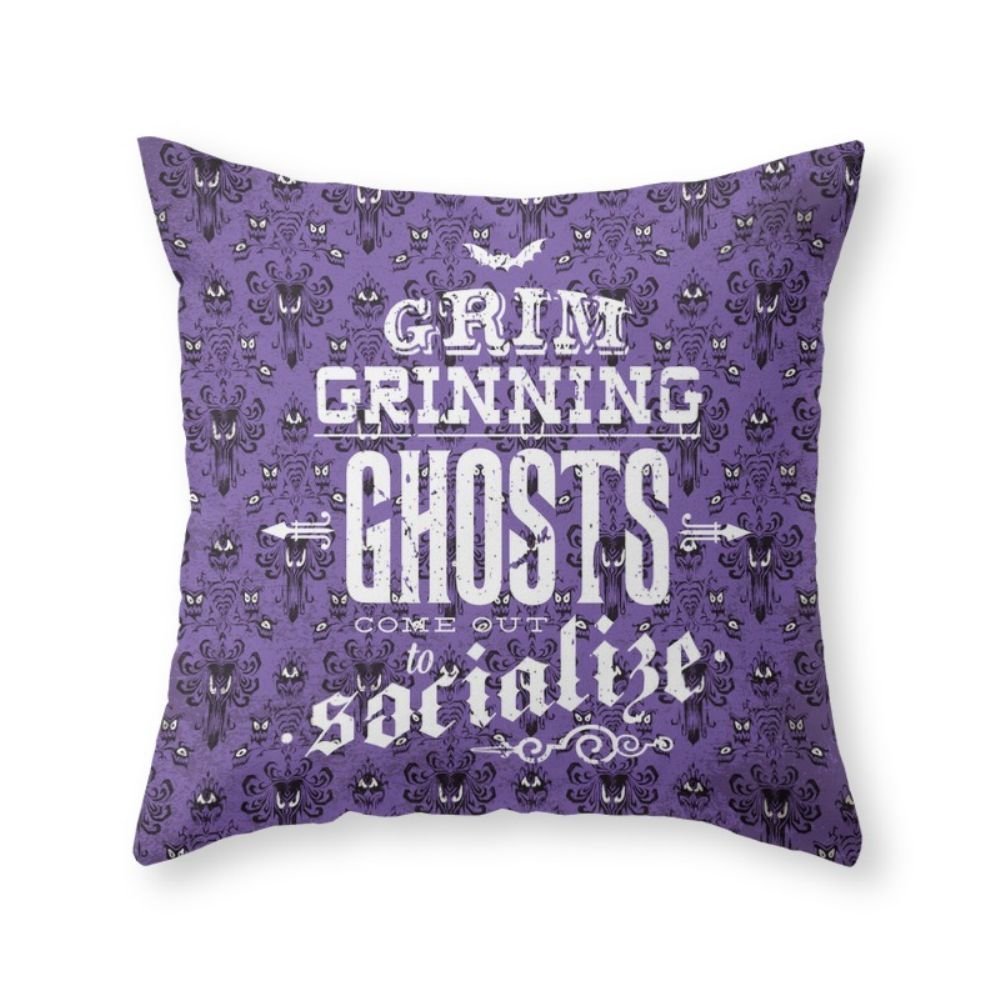 T&H XHome Sea Girl Soft Haunted Halloween Mansion - Grim Grinning Ghosts Throw Pillow Indoor Cover Pillow Case for Your Home(20in x 20in)