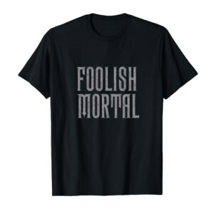 The Haunted Mansion Foolish Mortal Patterned Text Logo T-Shirt