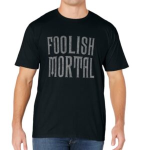 The Haunted Mansion Foolish Mortal Patterned Text Logo T-Shirt