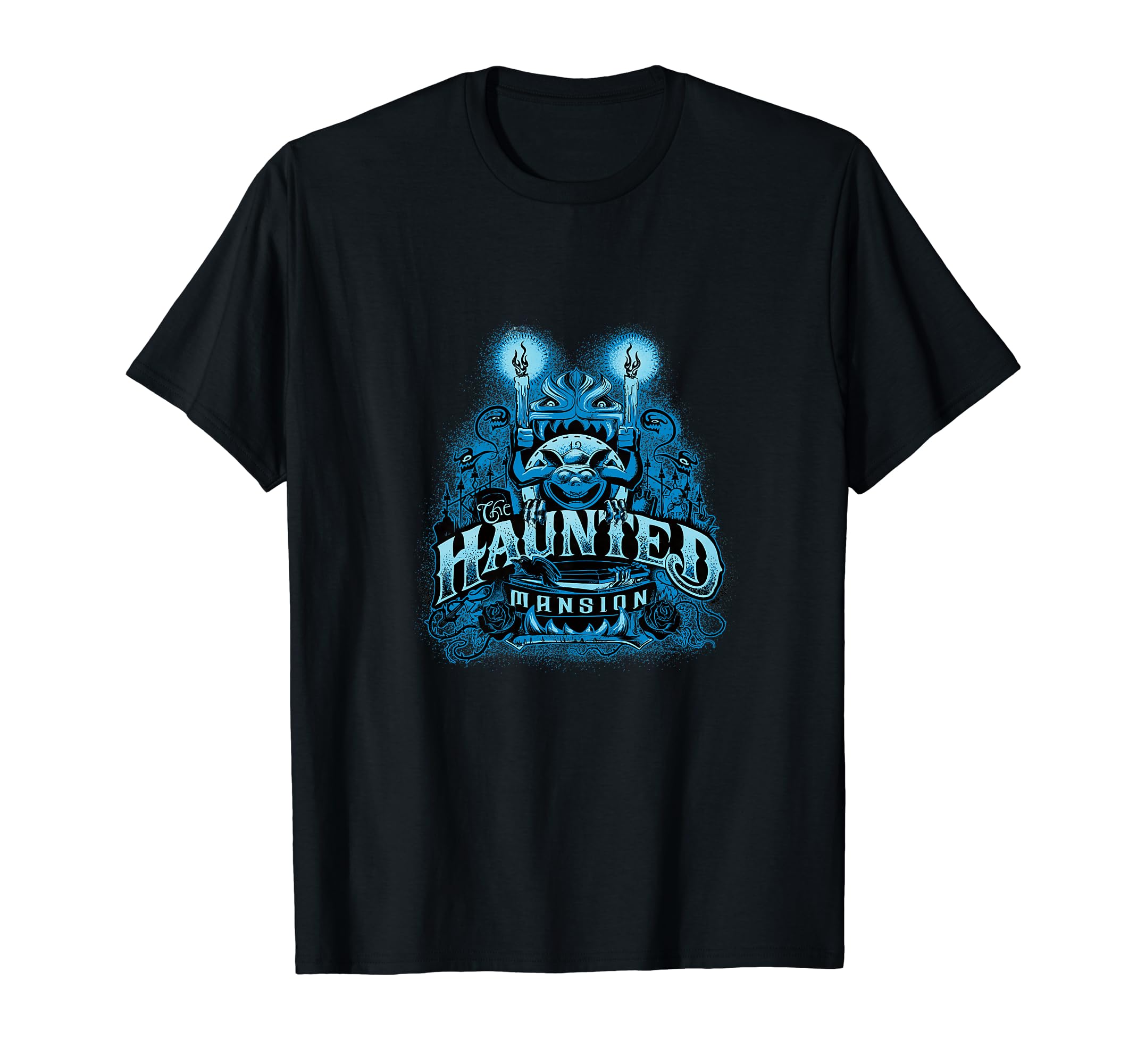 The Haunted Mansion Candle Holder Gargoyle Retro Cemetery T-Shirt