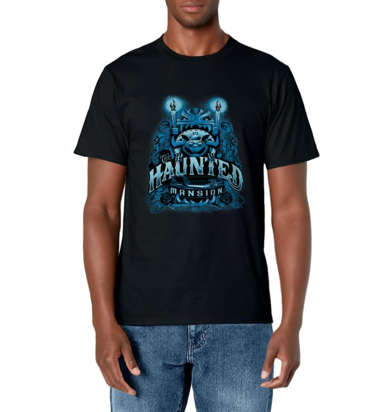 The Haunted Mansion Candle Holder Gargoyle Retro Cemetery T-Shirt