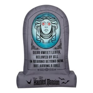 haunted mansion 6-ft inflatable madame leota tombstone gravestone: lights up, speaks spooky phrases, easy setup, indoor/outdoor display for halloween