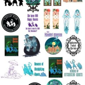 20 Pcs Value Pack Haunted Waterproof Mansion Sticker Decal Vinyl Aesthetic SUV Truck Colorful Laptop Bike Bumper Car Luggage Skateboard Water Bottle Guitar Windows Bumper Tumbler