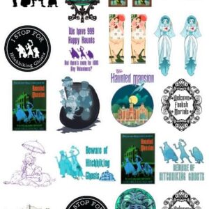 20 Pcs Value Pack Haunted Waterproof Mansion Sticker Decal Vinyl Aesthetic SUV Truck Colorful Laptop Bike Bumper Car Luggage Skateboard Water Bottle Guitar Windows Bumper Tumbler