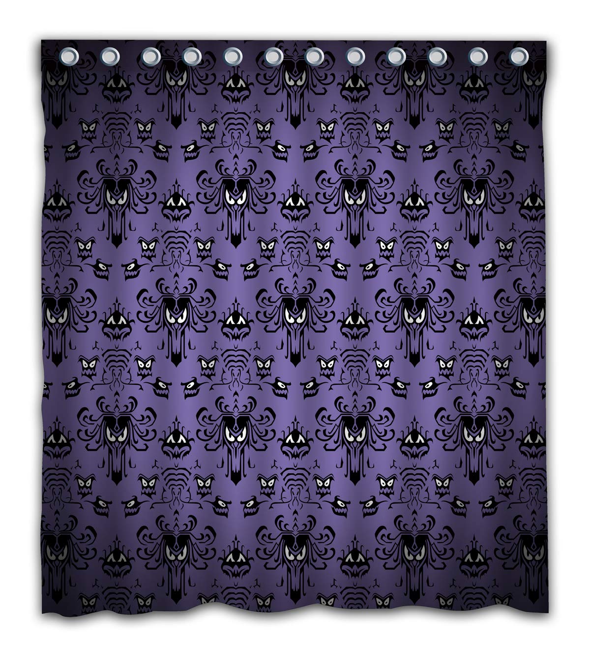 Gdcover Happy Halloween Haunted Mansion Design Waterproof Shower Curtain Fabric for Home Bathroom Decor 66x72 Inches