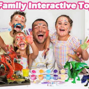 Yileqi Paint Your Own Dragons Painting Kit, Dragon Toys Arts and Crafts for Kids Age 4 5 6 7 8 9 Years Old, Dragon Party Favor Art Supplies DIY Activities Kit for Kids Birthday Gift