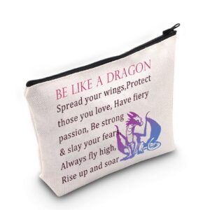 mnigiu dragon cosmetic makeup bag dragon lover gift be like a dragon zipper pouch bag (dragon bag)
