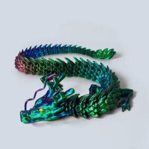 whattiho 3d printed dragon, articulated dragon fidget toy posable flexible dragon toys for car decoration and ornament figures