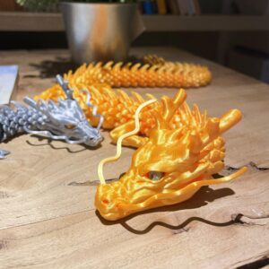 Whattiho 3D Printed Dragon, Articulated Dragon Fidget Toy Posable Flexible Dragon Toys for Car Decoration and Ornament Figures