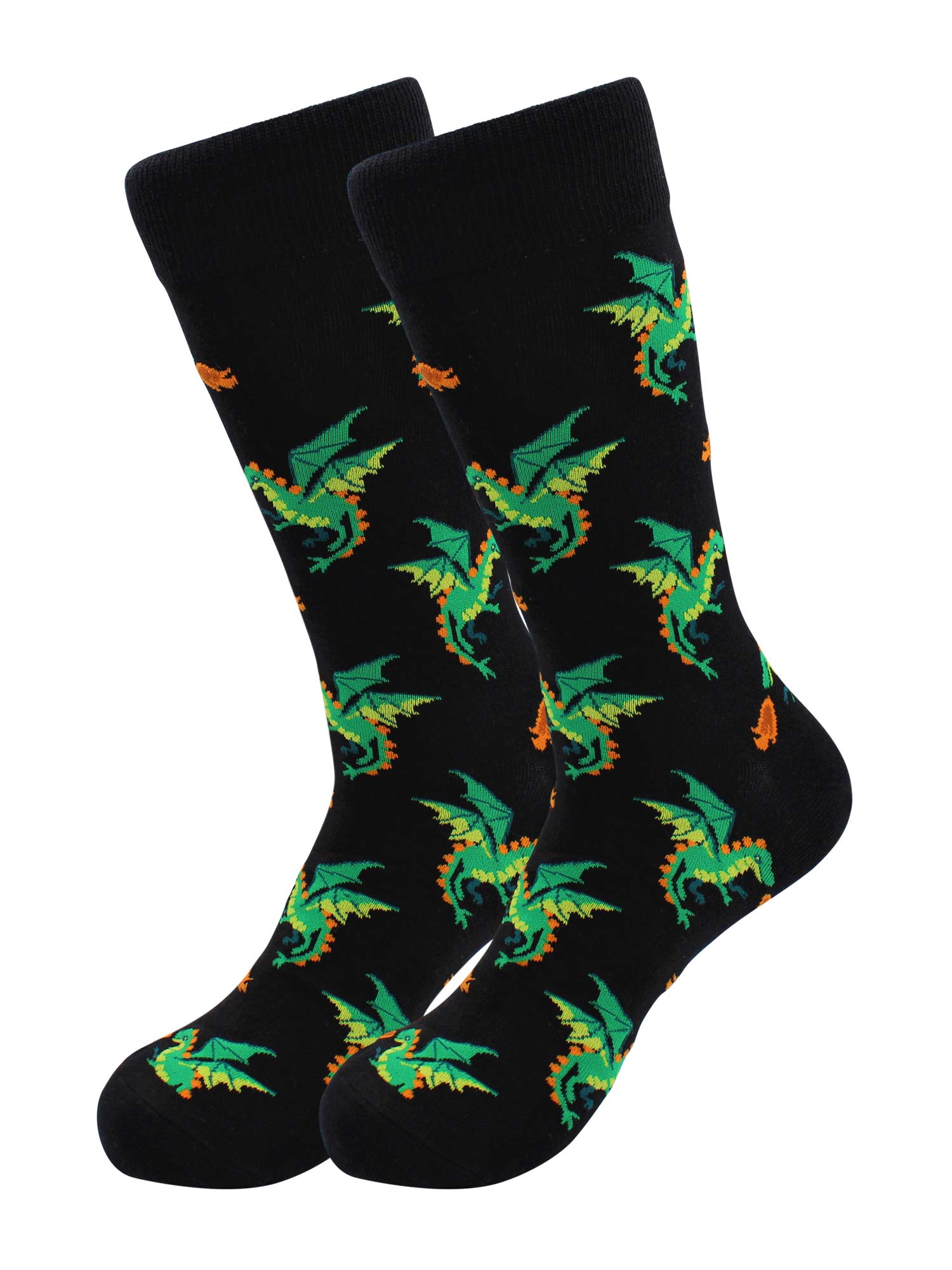 Real Sic Casual Designer Socks for Men and Women - Exotic Animal Series - Breathable and Lightwear Cotton (Dragon)