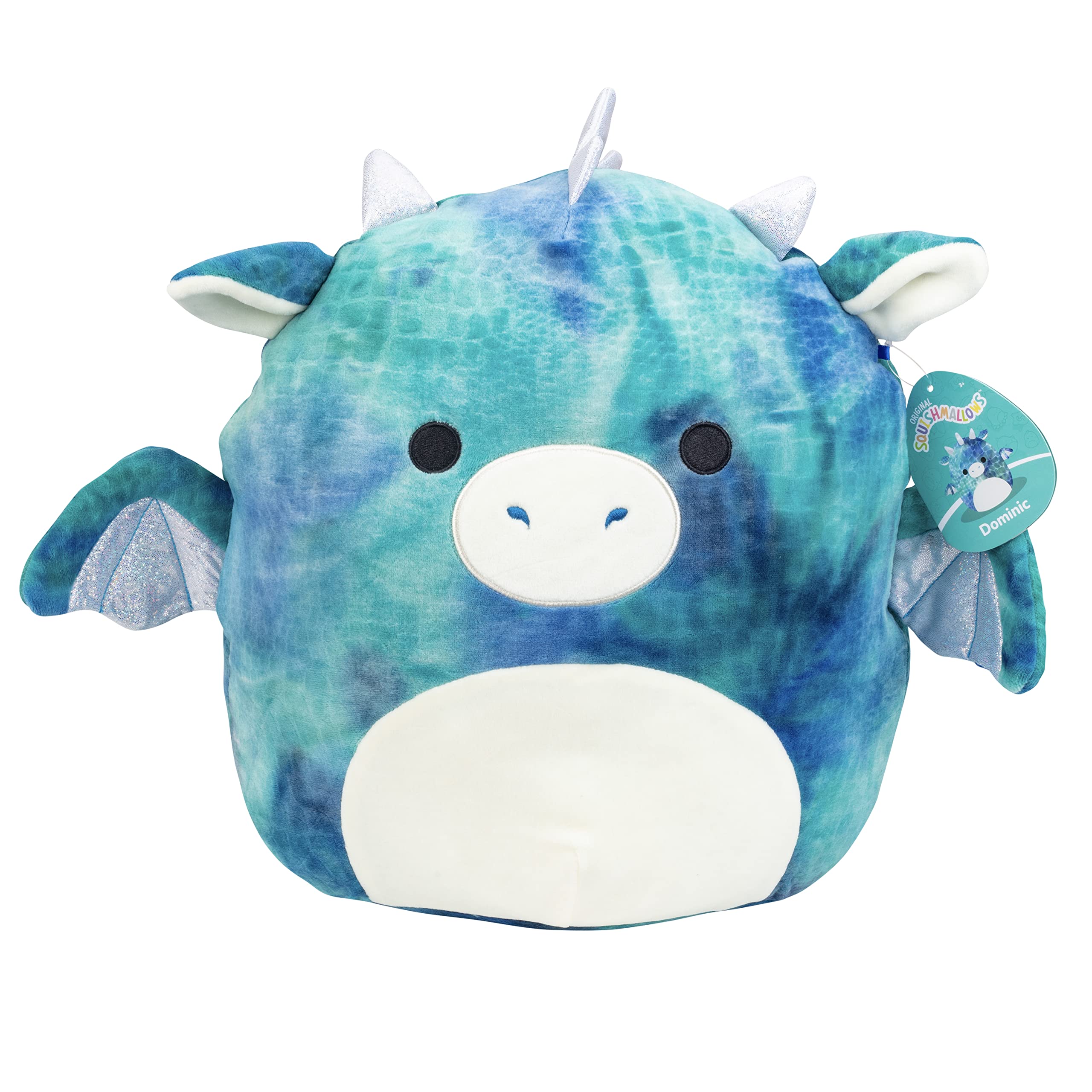 Squishmallows 14" Large Dominic The Blue Dragon - Officially Licensed Kellytoy Plush - Collectible Soft & Squishy Dragon Stuffed Animal Toy - Add to Your Squad - Gift for Kids, Girls & Boys - 14 Inch