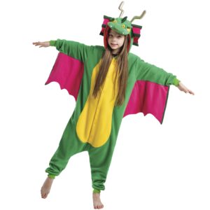 spooktacular creations unisex child pajama plush jumpsuit one piece dragon animal costume (8-10yr)