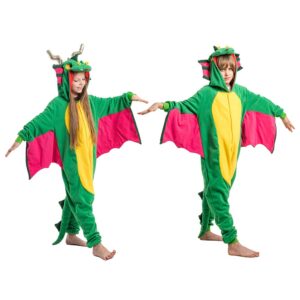 Spooktacular Creations Unisex Child Pajama Plush jumpsuit One Piece Dragon Animal Costume (8-10yr)