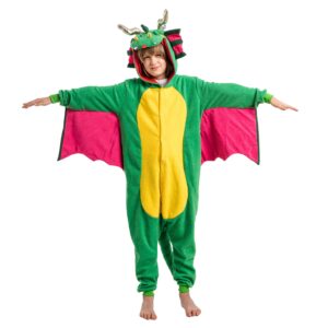 Spooktacular Creations Unisex Child Pajama Plush jumpsuit One Piece Dragon Animal Costume (8-10yr)