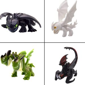 Toysvill Dragon httyd (Set of 12 pcs) / Light Fury, Night Fury (Toothless), Action Figures, Cake Toppers Figurines, Toys Gift Figure Toy