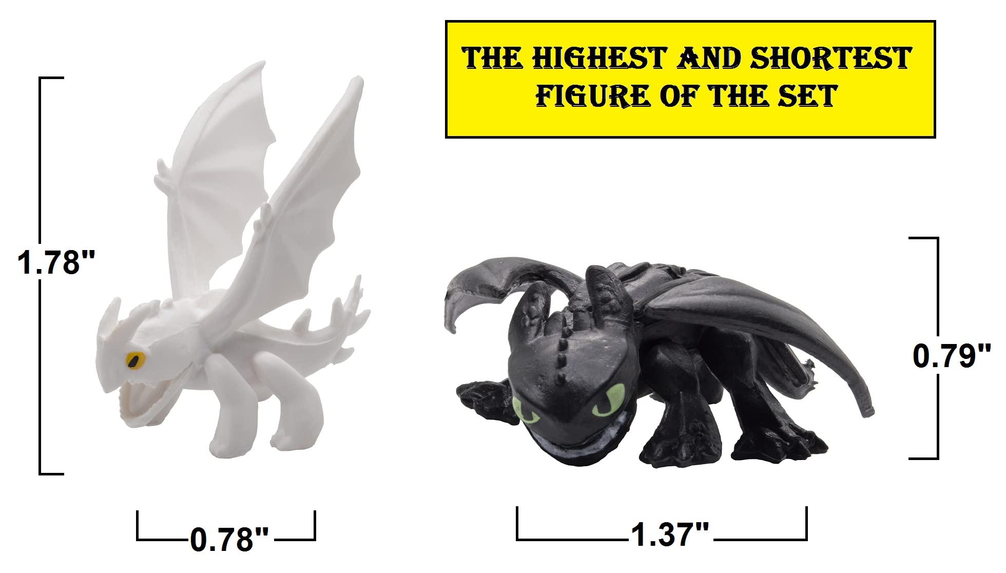 Toysvill Dragon httyd (Set of 12 pcs) / Light Fury, Night Fury (Toothless), Action Figures, Cake Toppers Figurines, Toys Gift Figure Toy