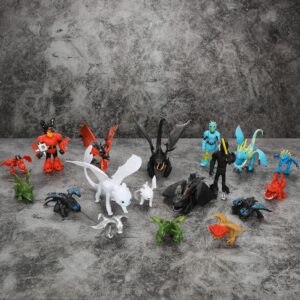 Labigaty 18PCS Train The Dragon Action Figures, Mini Dragon Figurines in Assorted Mythical Colors and Styles - Kids Toys for Birthday Party Favors, Decorations, Cupcake Toppers and Piñatas