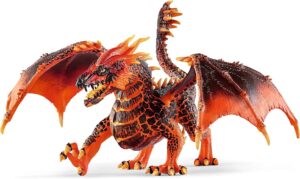 schleich eldrador creatures - lava dragon, eldrador creatures red dragon toy figurine with moveable wings, for children ages 7+