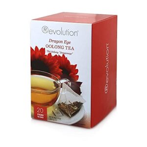 revolution tea - dragon eye oolong tea | premium full leaf infuser teabags (20 bags)