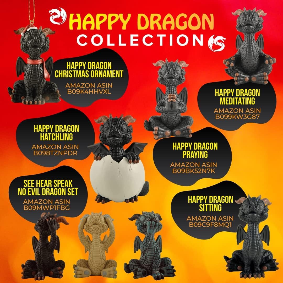 Baby Black Dragon Raising Middle Finger Funny Figurine - Home Décor Art Housewarming Gift, New Home Gift Ideas for Women Men Friends, New Apartment Gift Ideas Decor, Unique Housewarming Gifts