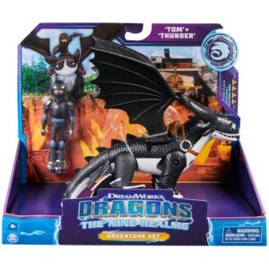 Dreamworks Dragons Adventure Set, Tom and Thunder Figures, The Nine Realms, Kids Toys for Age 4 and Up